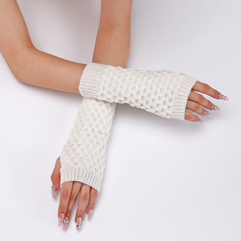 Einfarbige Strickhandschuhe