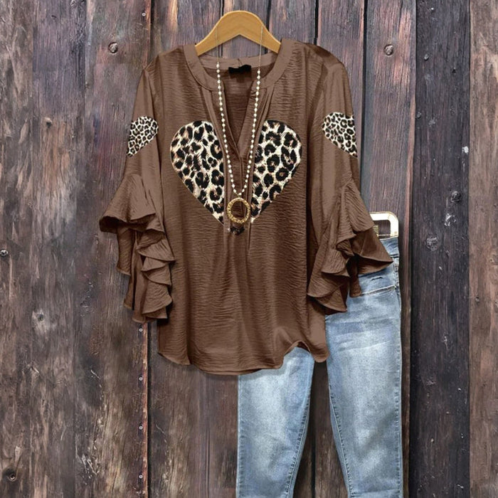 Vintage-Bluse Mit Herz-Print