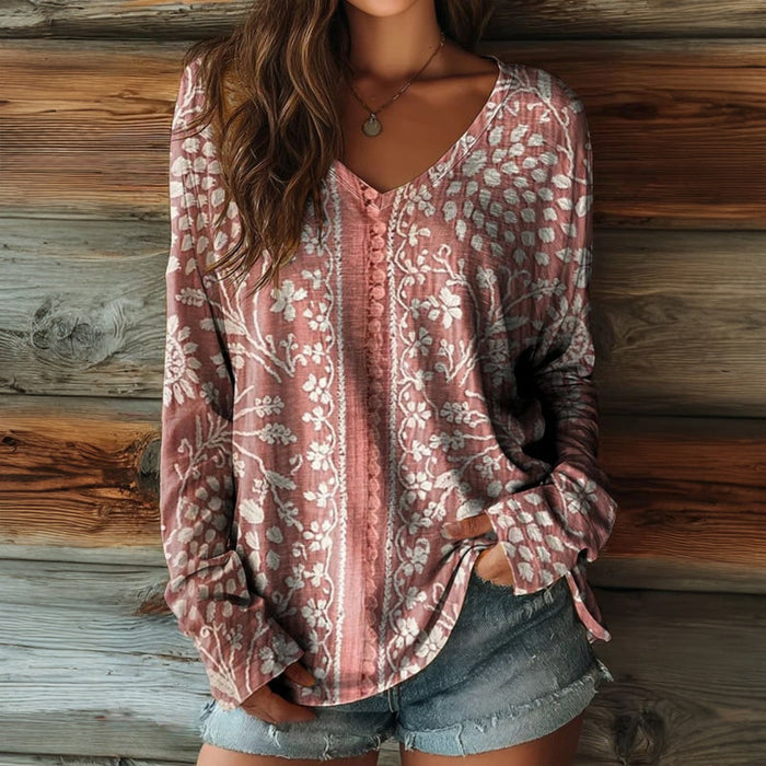 Vintage T-Shirt Mit Blumendruck