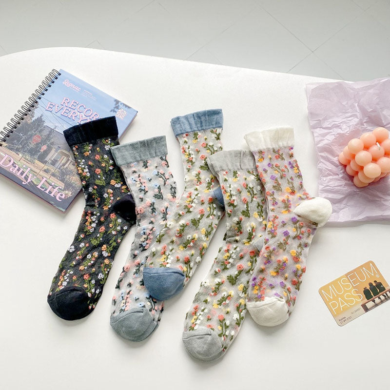 Atmungsaktive Blumensocken