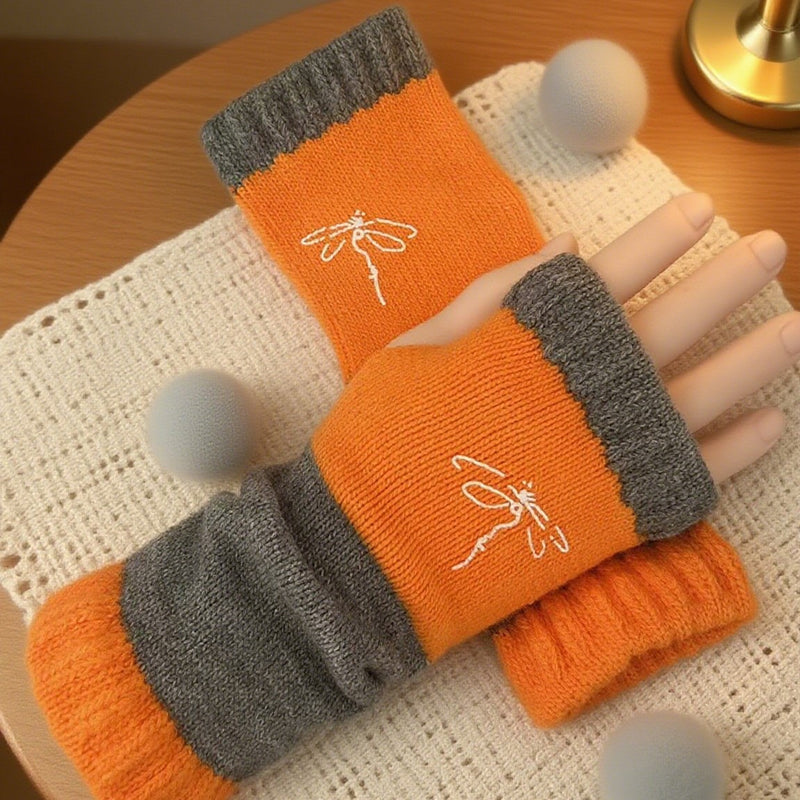 Warme Handschuhe Mit Libellenmuster