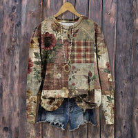 Vintage Sweatshirt Mit Blumendruck