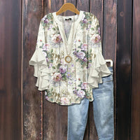 Lässige Bluse Mit Blumenmuster