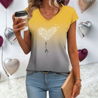 T-Shirt Mit Farbverlauf Und Herzmuster