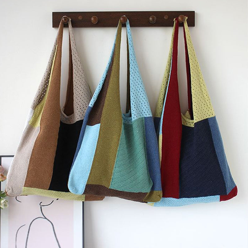 Vintage Patchwork-Stricktasche