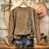 Sweatshirt Mit Vintage-Weihnachtsdruck