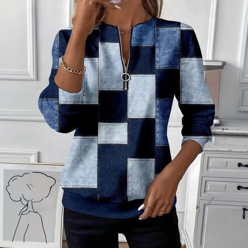 Lässiges Kariertes Sweatshirt