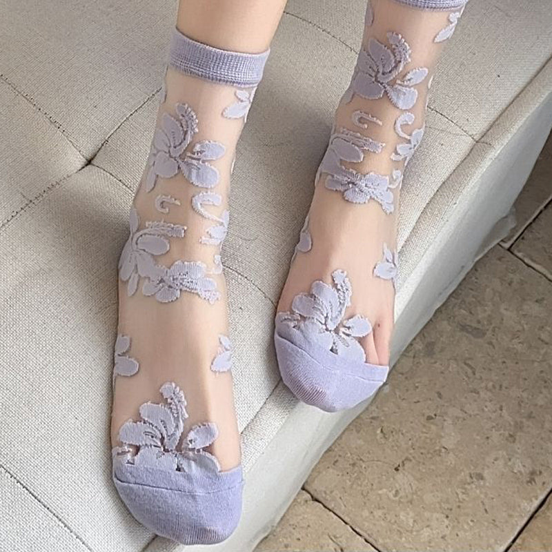 Atmungsaktive Socken Mit Blumenmuster