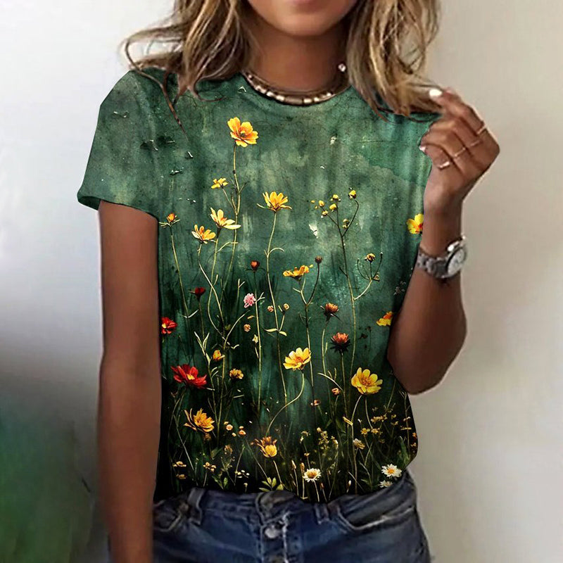 Vintage T-Shirt Mit Blumendruck