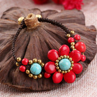 Handgewebtes Blumenarmband