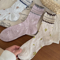 Lässige Socken Mit Blumenmuster