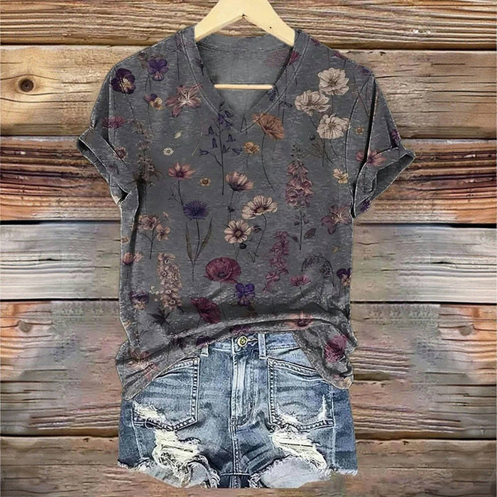 Vintage T-Shirt Mit Blumendruck