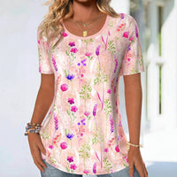 Lässiges T-Shirt Mit Blumendruck
