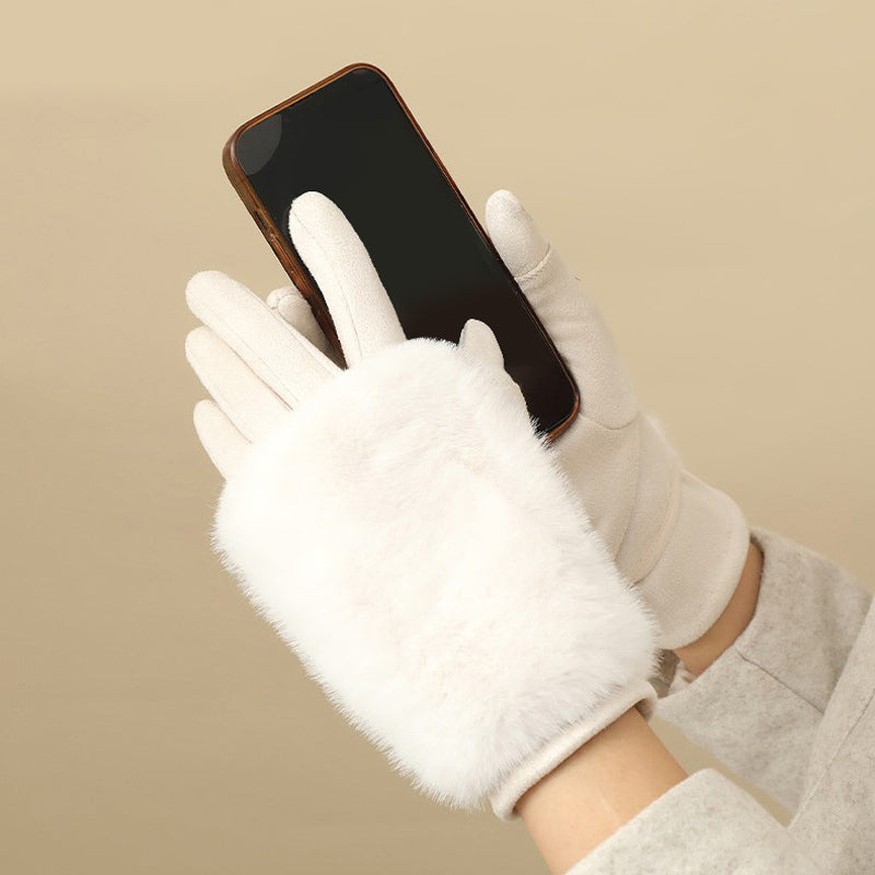 Warme Plüschhandschuhe