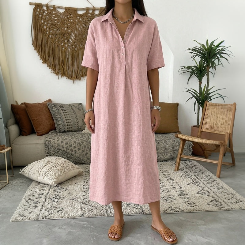 Lässiges Einfarbiges Kleid