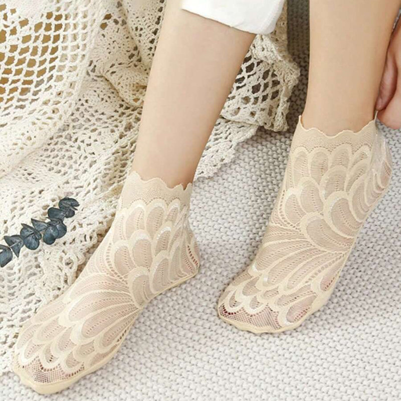 Atmungsaktive Spitzensocken