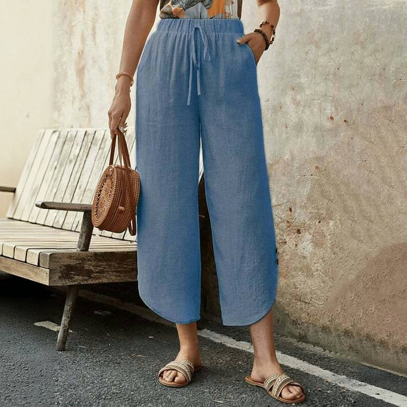 【Baumwolle Und Leinen】Bequeme Freizeithose