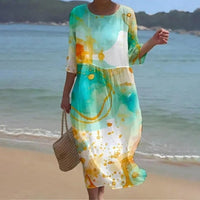 Strandkleid Mit Abstraktem Print