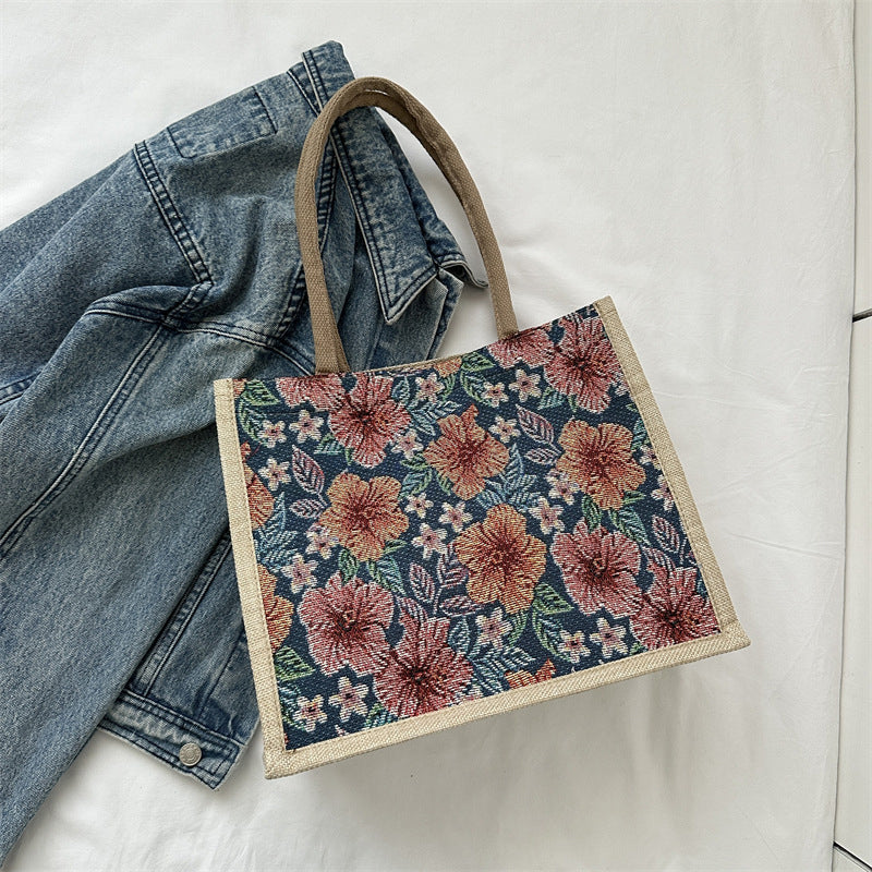 Vintage-Tasche Mit Blumenmuster