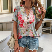 Vintage Bluse Mit Blumendruck