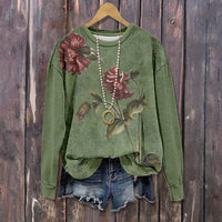 Vintage Sweatshirt Mit Blumenmuster