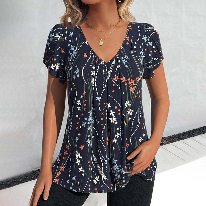 Vintage Bluse Mit Blumendruck