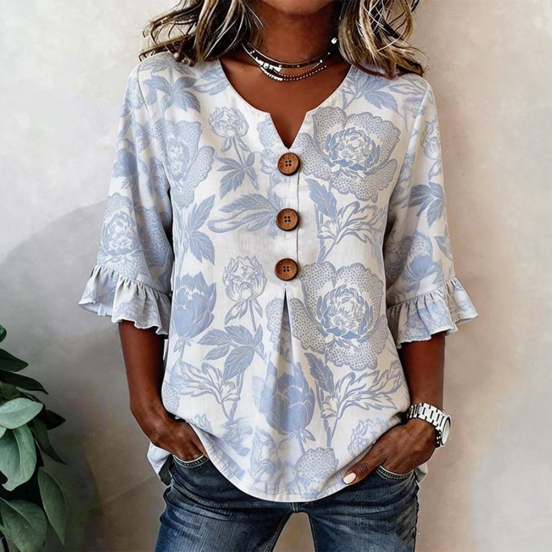 Vintage-Bluse Mit Blumenmuster