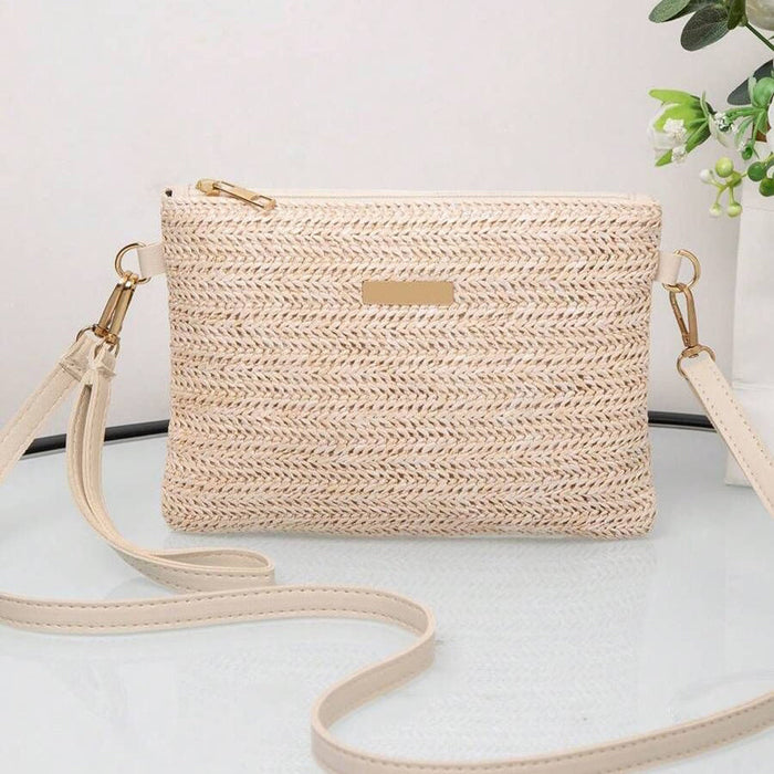Lässige Strohtasche