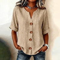 Vintage-Bluse Mit Blattmuster