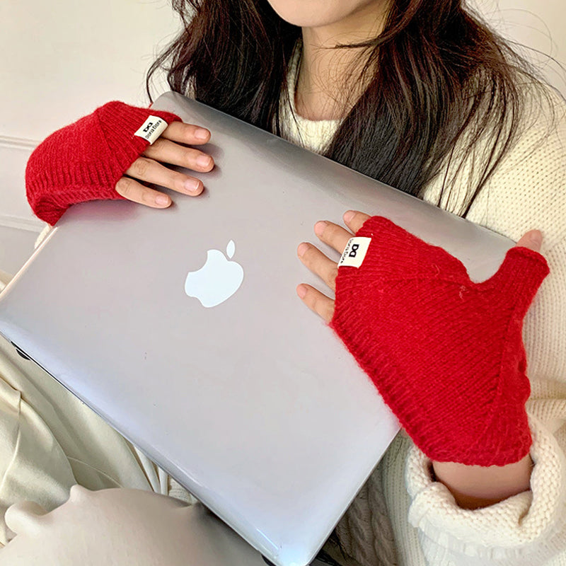 Einfarbige Warme Handschuhe