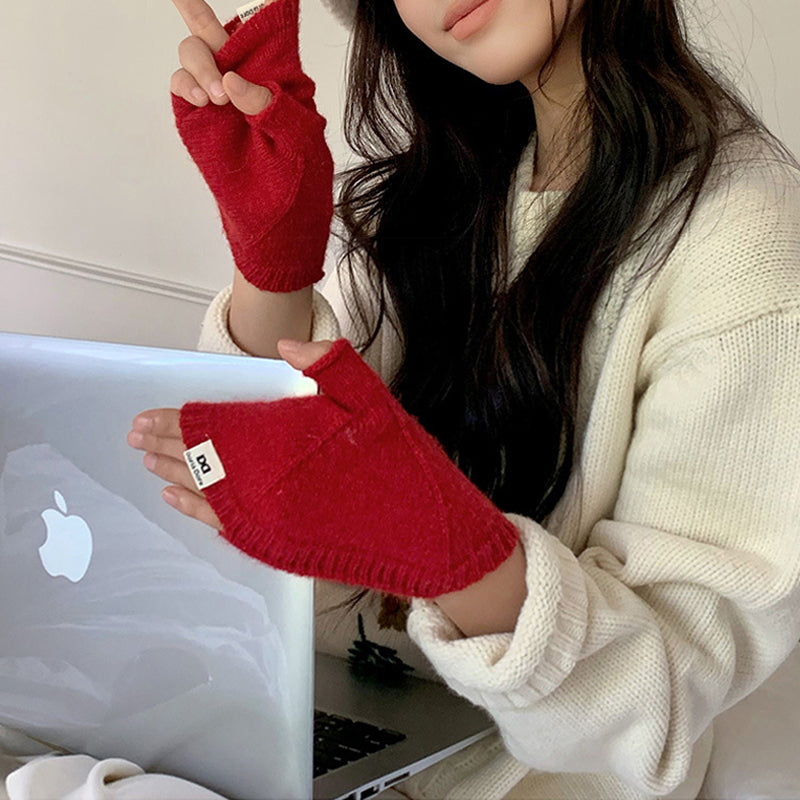 Einfarbige Warme Handschuhe