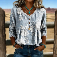 Vintage-Bluse Mit Blumenmuster