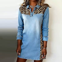 Vintage-Patchworkkleid Mit Leopardenmuster