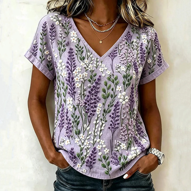 Vintage-Bluse Mit Blumenmuster
