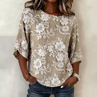 Vintage-Bluse Mit Blumenmuster