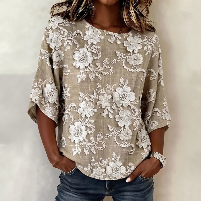 Vintage-Bluse Mit Blumenmuster