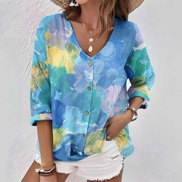 【Lange Ärmel】Lässige Bunte Bluse