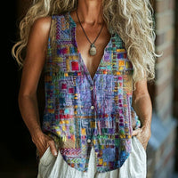 Vintage Bunte Bluse