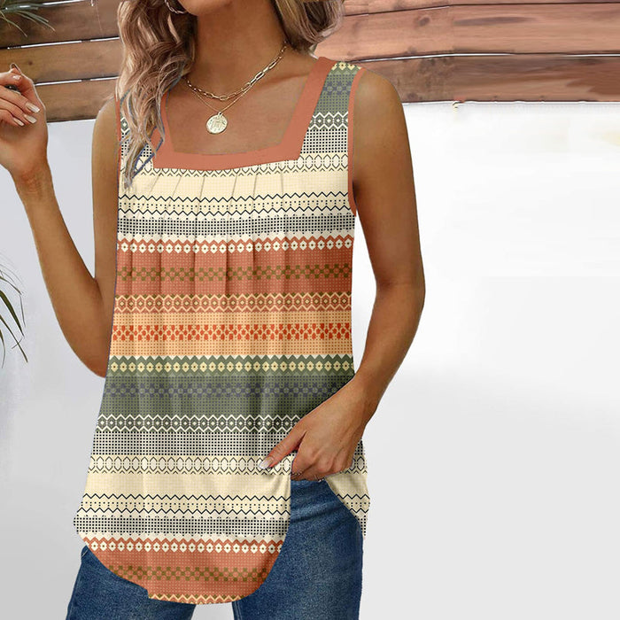 Vintage-Tanktop Mit Geometrischem Print