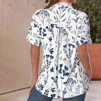 Lässige Bluse Mit Blattmuster