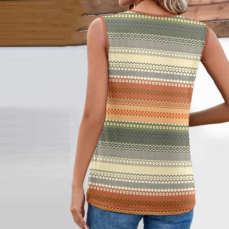 Vintage-Tanktop Mit Geometrischem Print