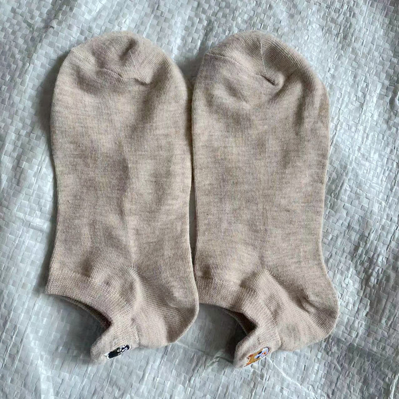 Lässige Socken Mit Katzenstickerei