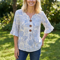 Vintage-Bluse Mit Blumenmuster