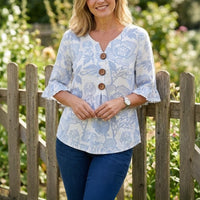 Vintage-Bluse Mit Blumenmuster