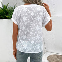 Elegante Bluse Mit Blumenstickerei