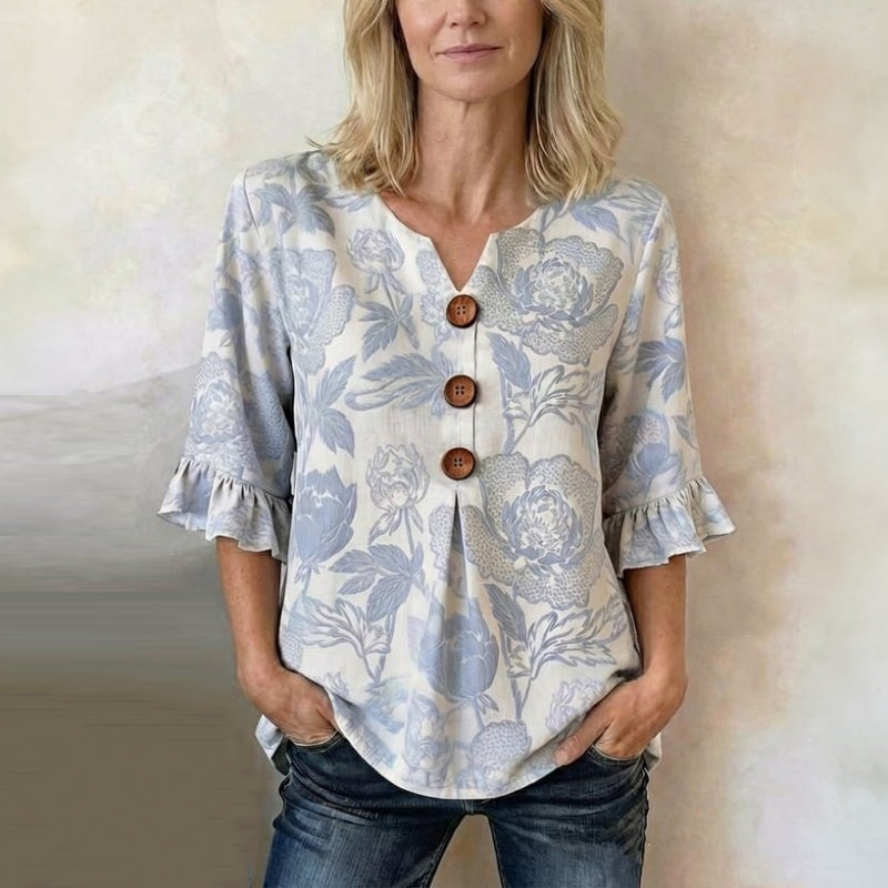Vintage-Bluse Mit Blumenmuster