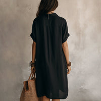 Lässiges Hemdkleid In Unifarbe