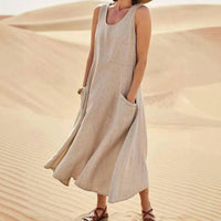 Vintage Einfarbiges Kleid