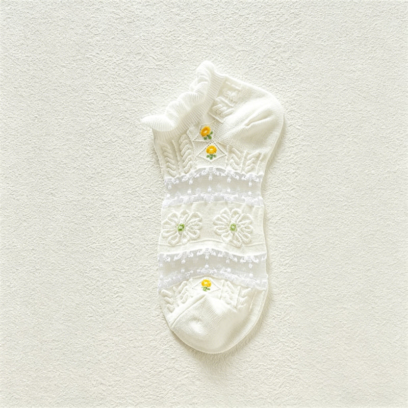 Atmungsaktive Socken Mit Blumenmuster
