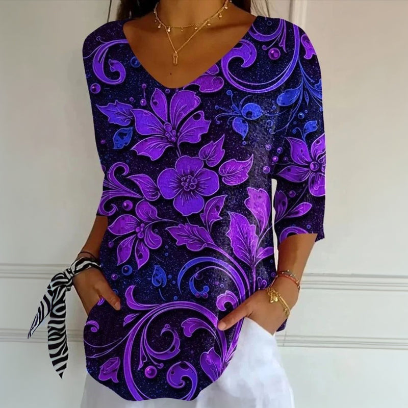 Vintage T-Shirt Mit Blumendruck